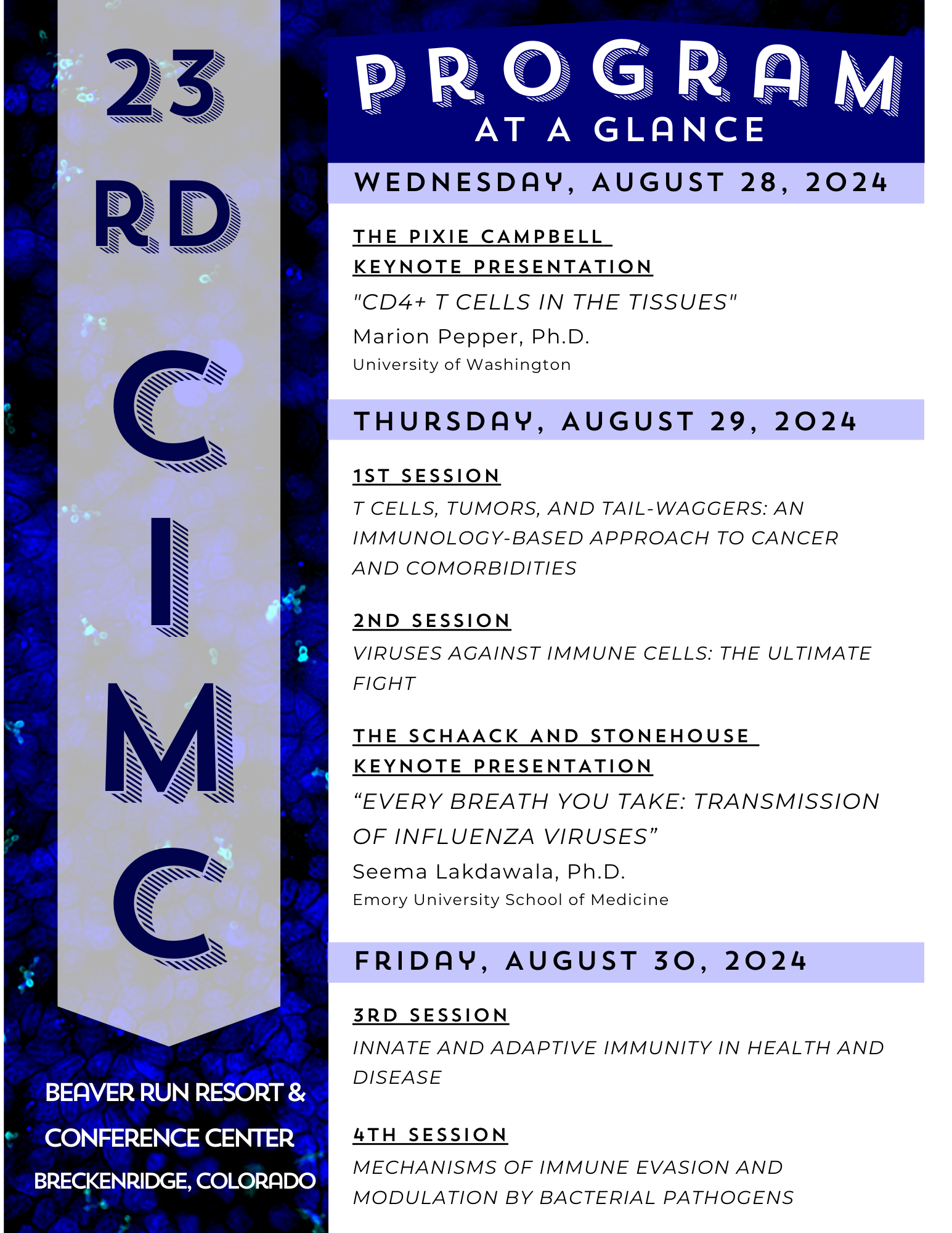 CIMC Program with session titles