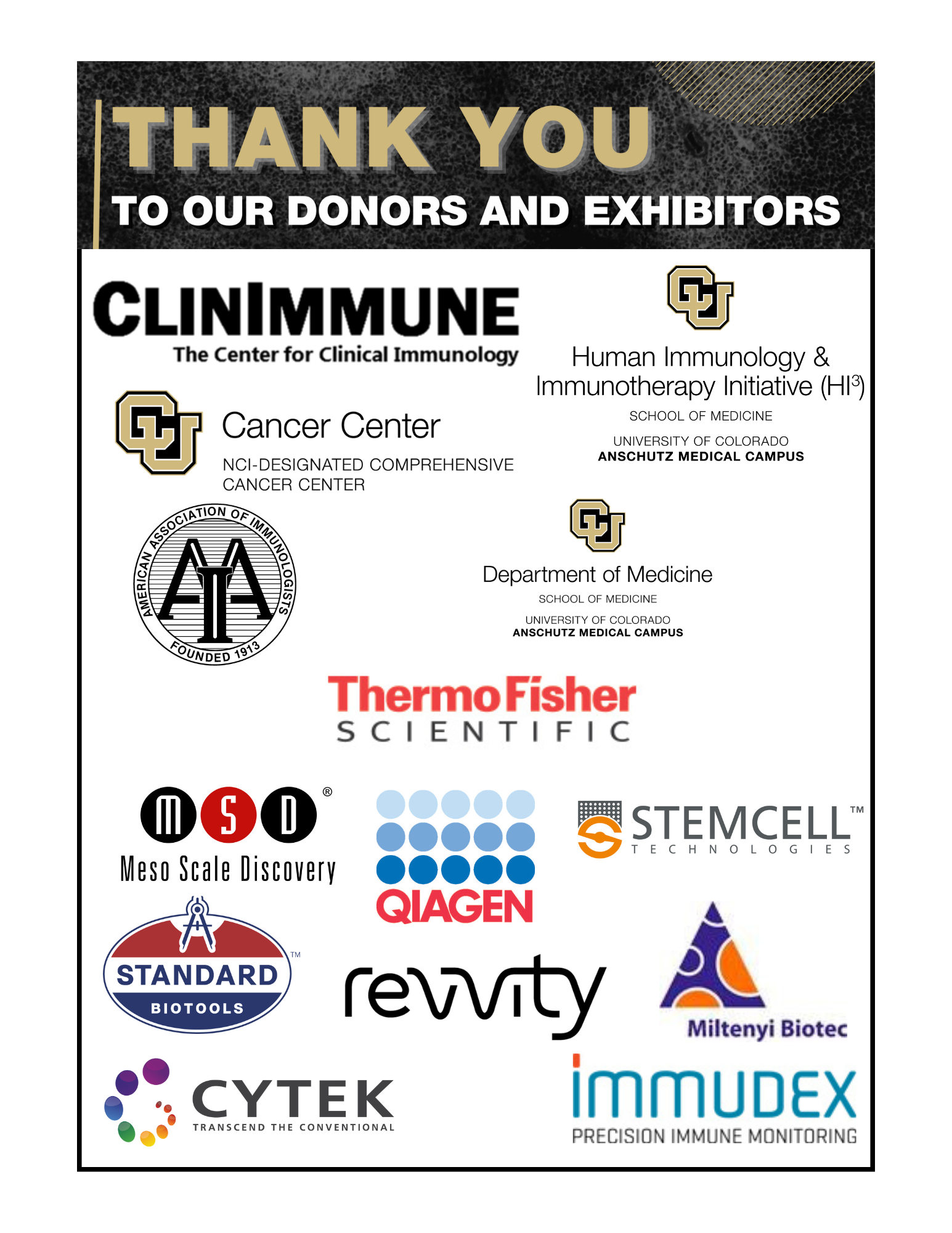 Flyerfeaturinglogosfromvariousorganizationsandcompanieswhodonatedtotheconference