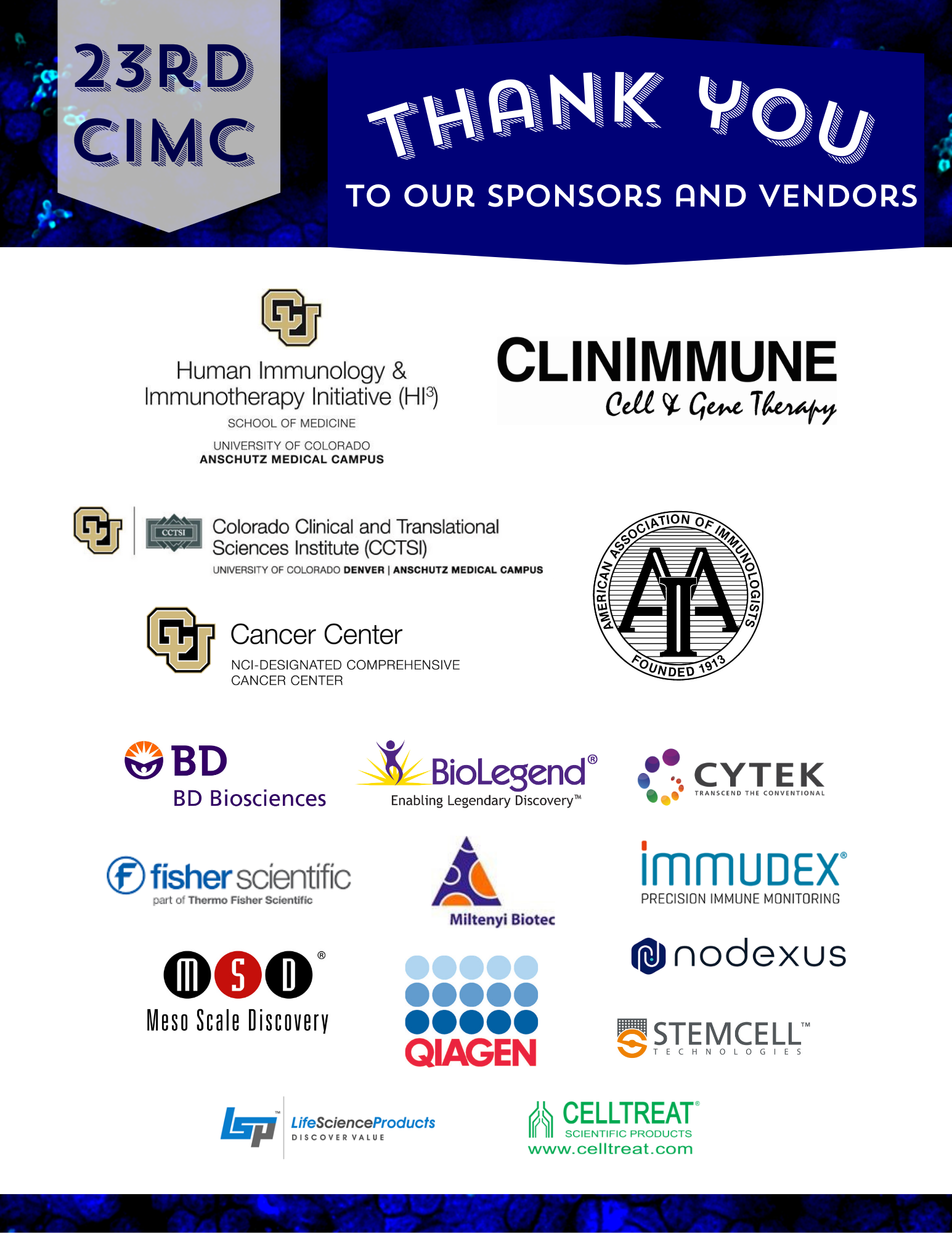 FlyershowingalistofthevendorsandsponsorsforCIMC