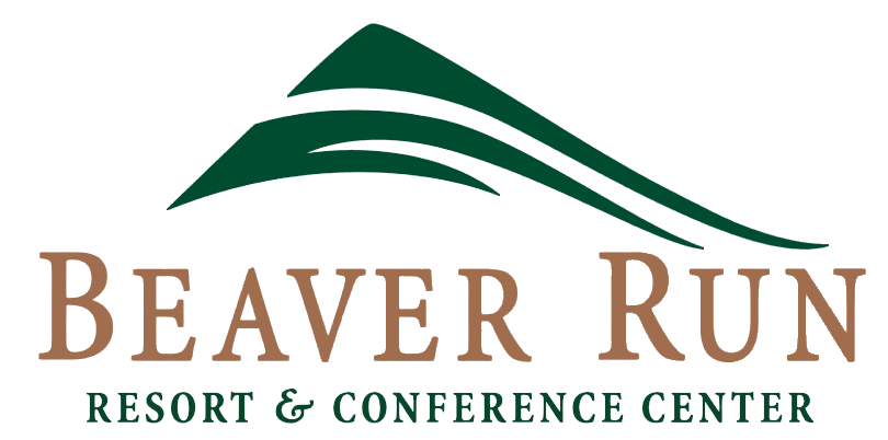 Logo for Beaver Run Resort with an abstract green mountain