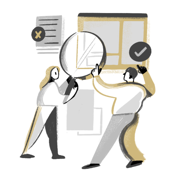 Clipartshowingtwopeoplecomparinginformation