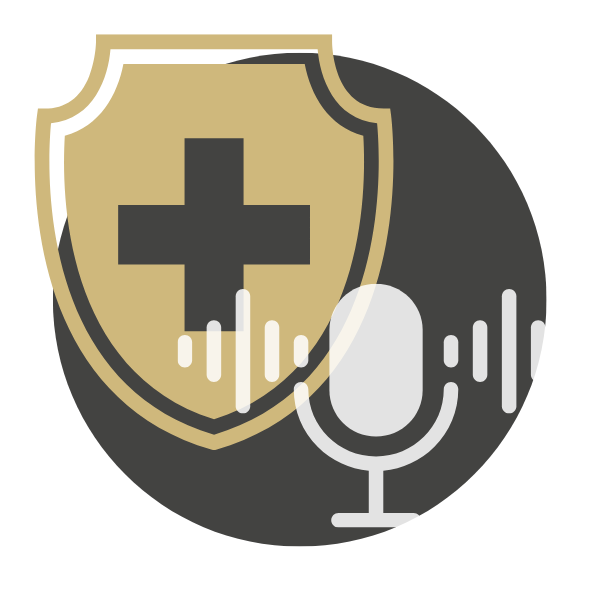 Backgroundwithblackcirclegoldshieldwithplussigninthecentergraymicrophone