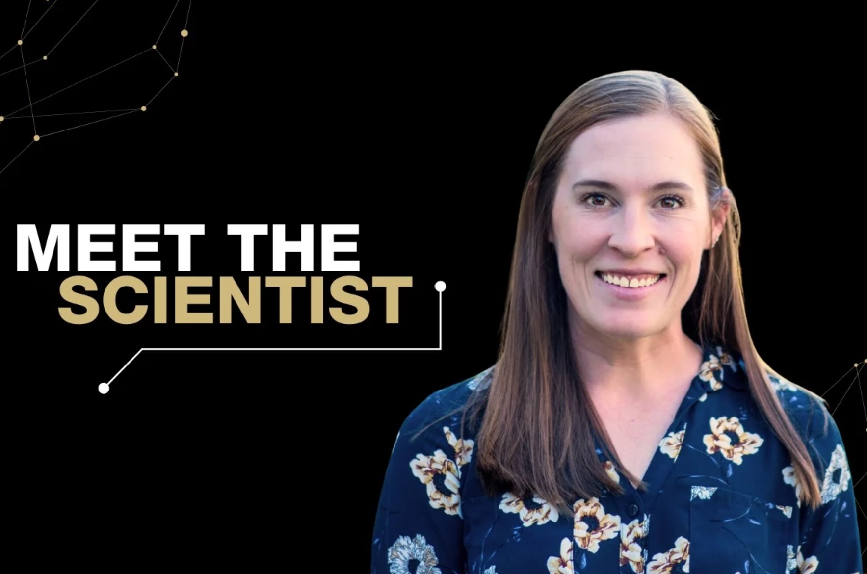 Kyla Ost on a Banner for Meet the Scientist