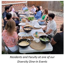 Residents and Faculty at one of our Diversity Dine-In Events