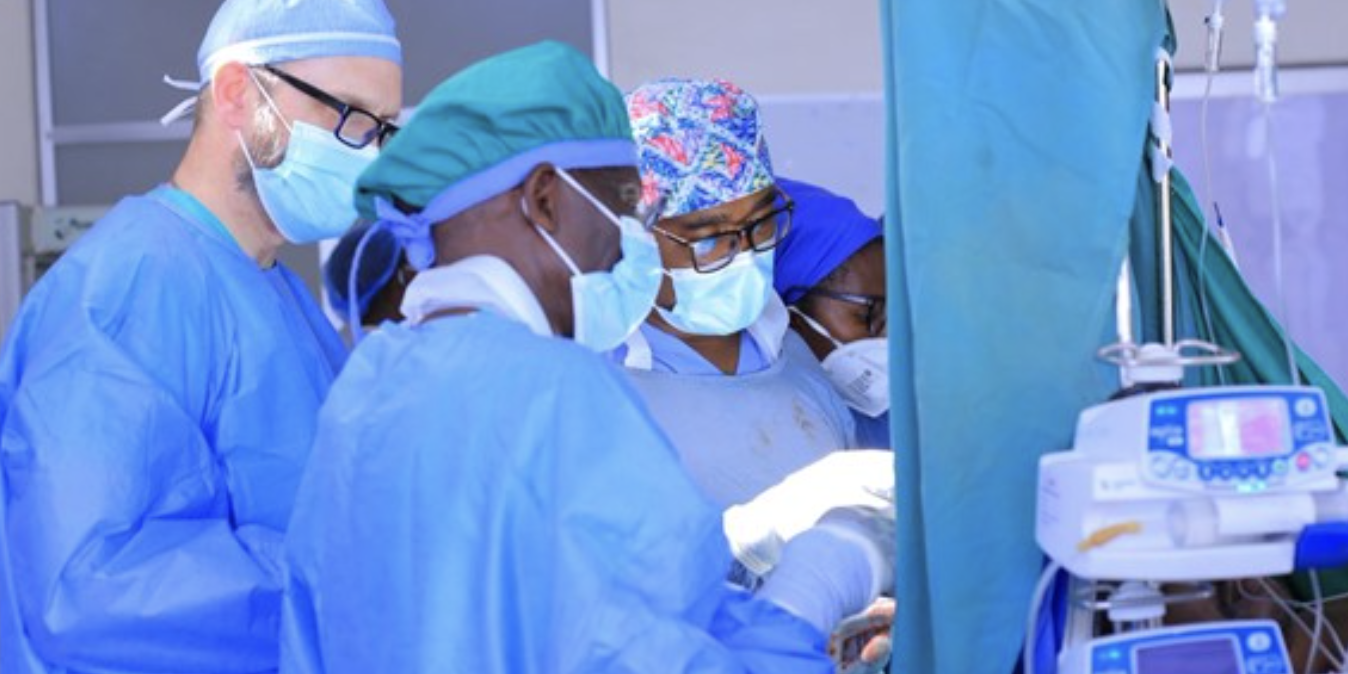 Ormond in the OR room in East Africa