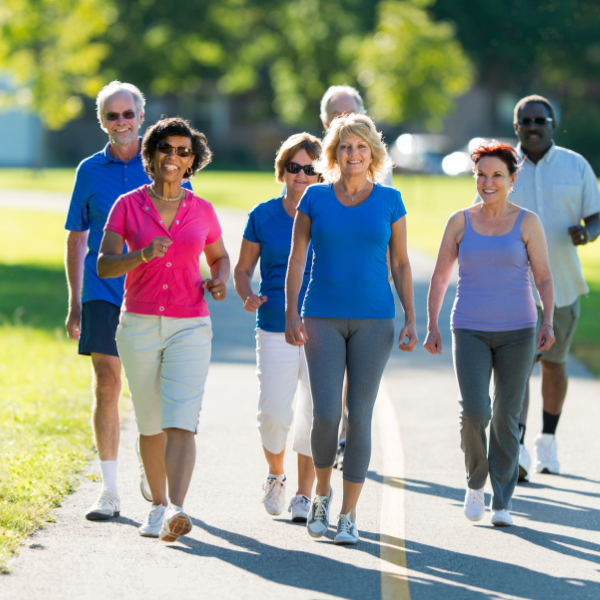 Groupwalkingonapavedtrail