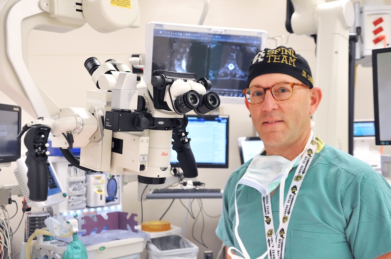 Peter Lennarson, MD, in the OR