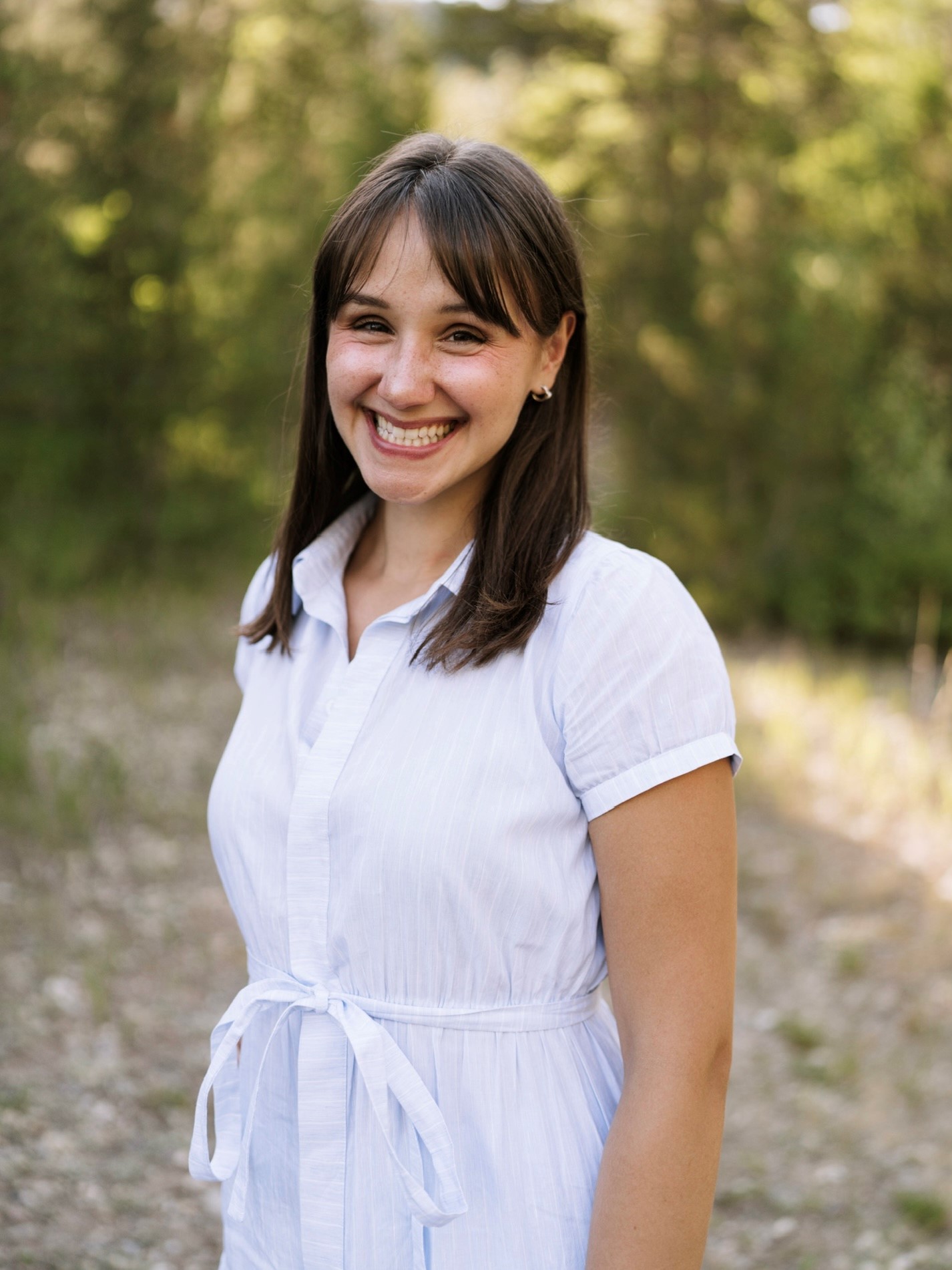 woman smiling outside