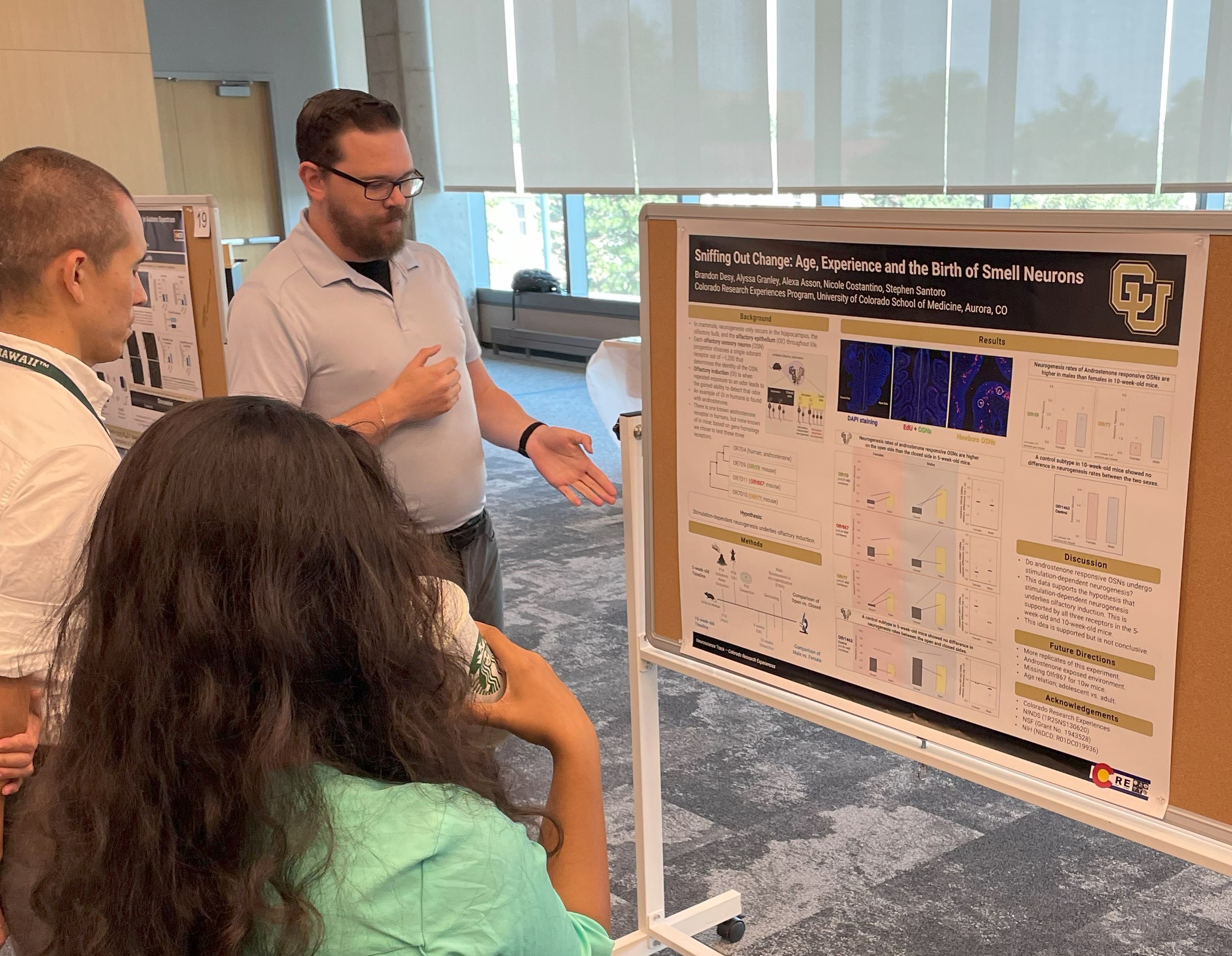 Brandon Desy presenting research poster