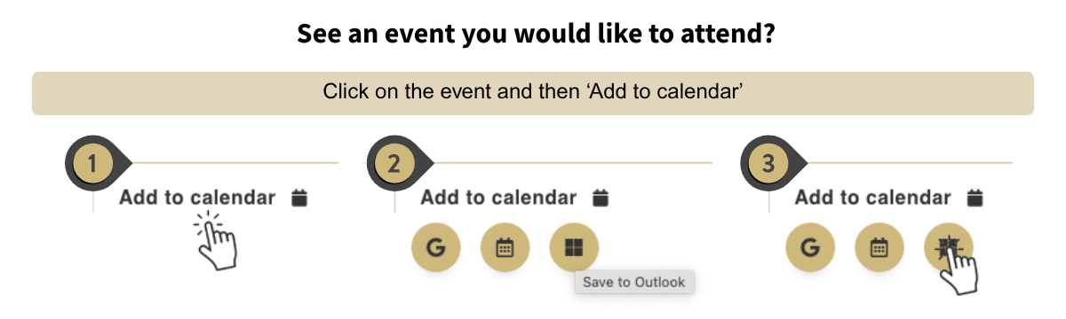 steps to save a calendar event infographic