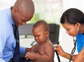 Listening to baby's lungs