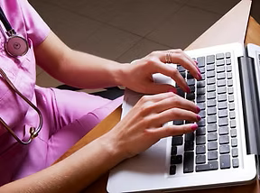 Provider with laptop