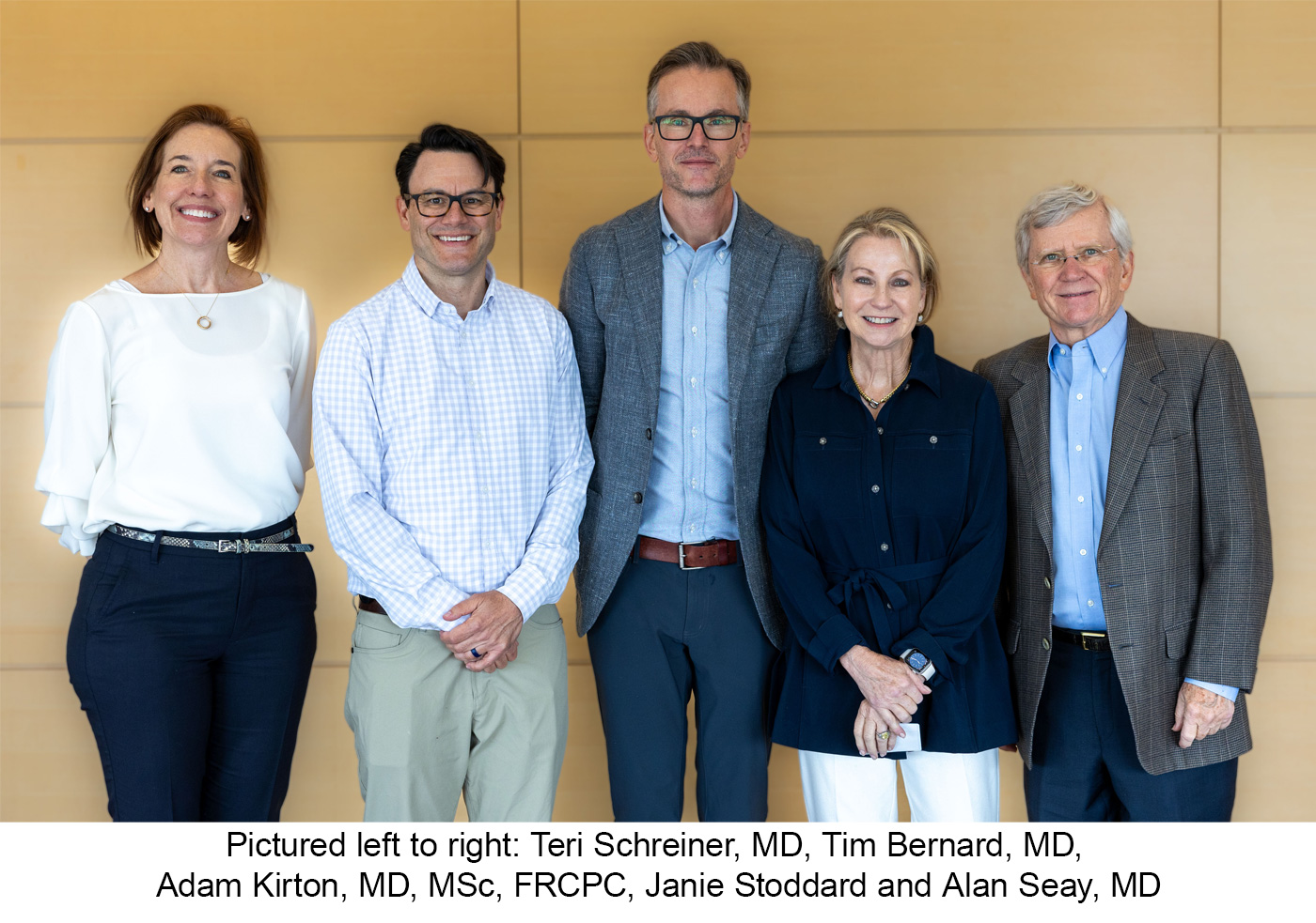 L to R: Teri Schreiner, MD, Tim Bernard, MD, Adam Kirton, MD, MSc, FRCPC, Janie Stoddard & Alan Seay, MD