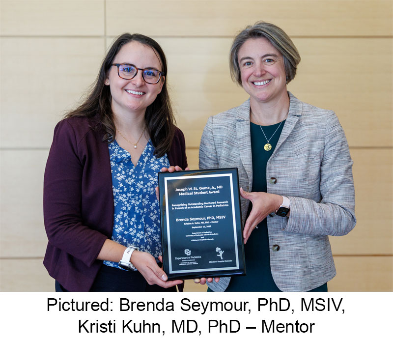 St. Geme Medical Student Awardee and Mentor