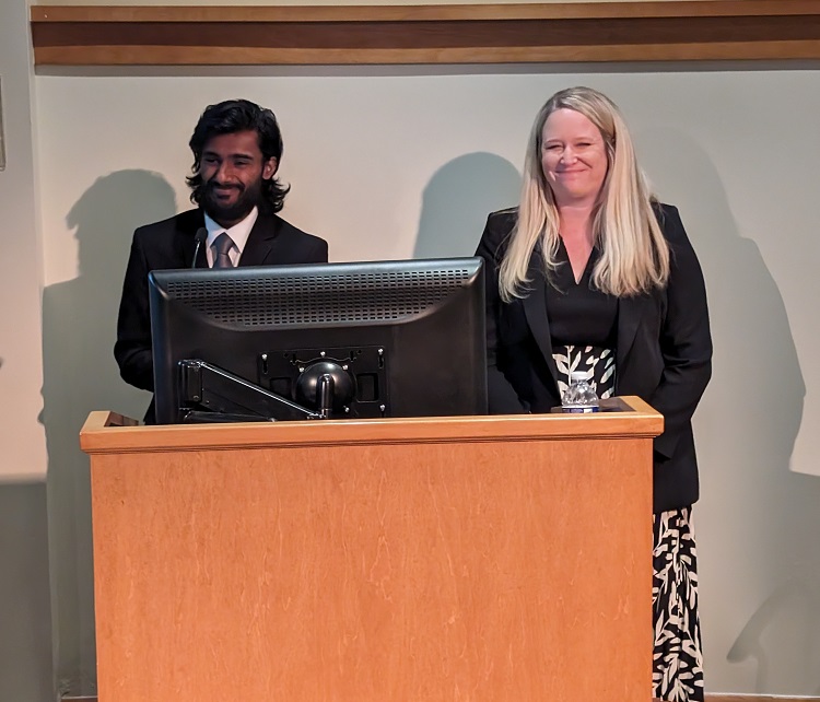 Photo of Drs. Denesh Ratnasignam and Amanda Appel presenting at Gersten Day.