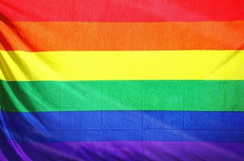 Photo of a Rainbow Flag.