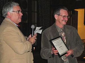 Jim Dover receiving the Steven Fadul Award