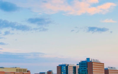 Top middle portion of campus photo