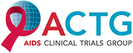 AIDS Clinical Trials Group Network Logo depicting globe and AIDS ribbon