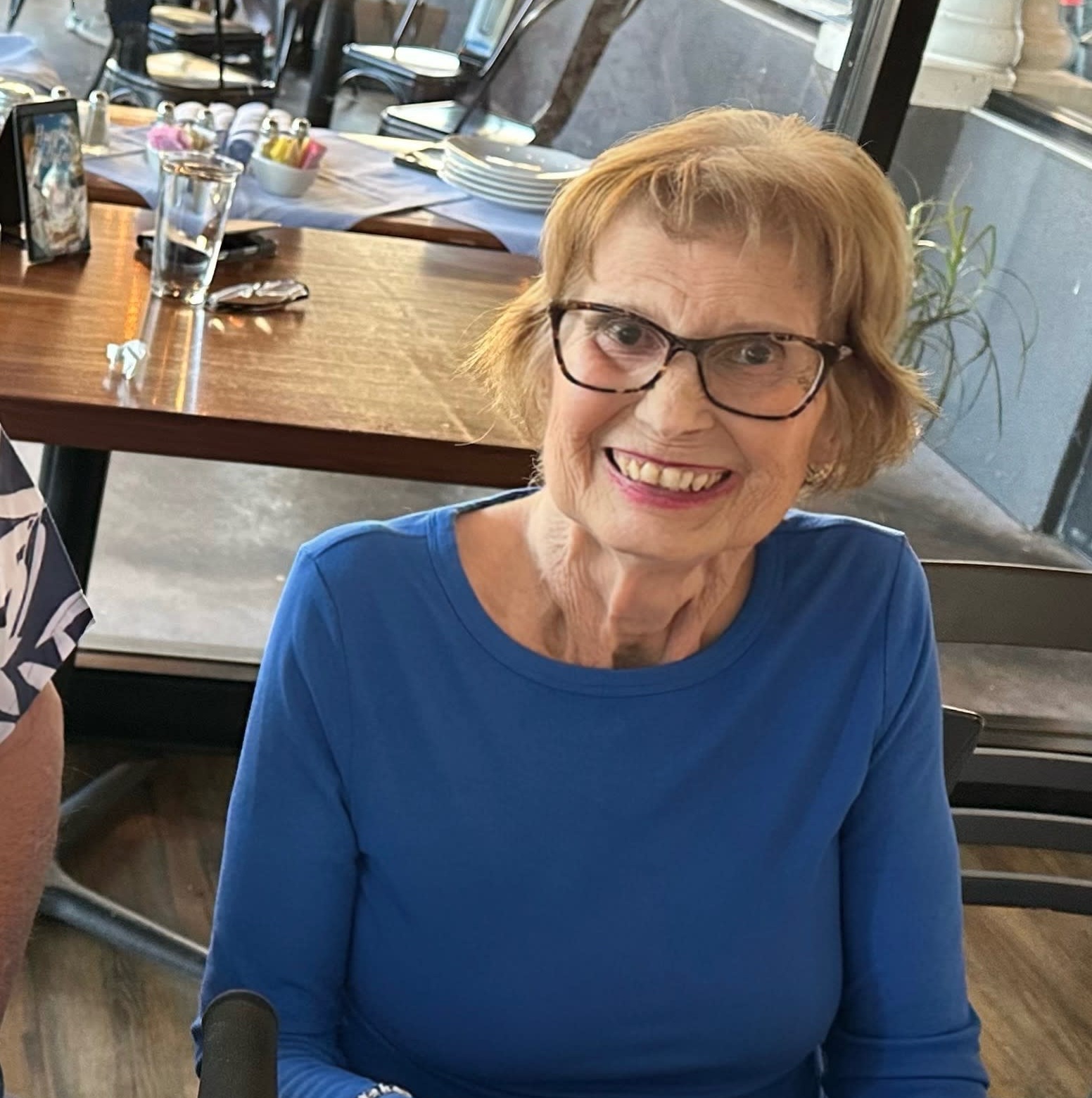 Dr. Carolyn Heriza enjoying a meal.