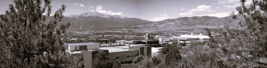 Black and white photo of UCCS.