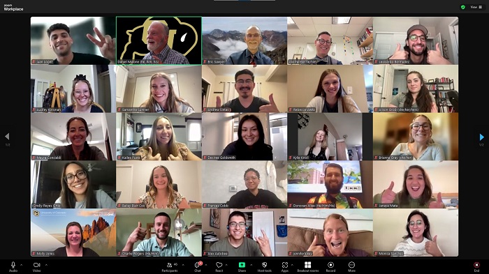 Screenshot of the hybrid DPT students on their first day of virtual orientation.