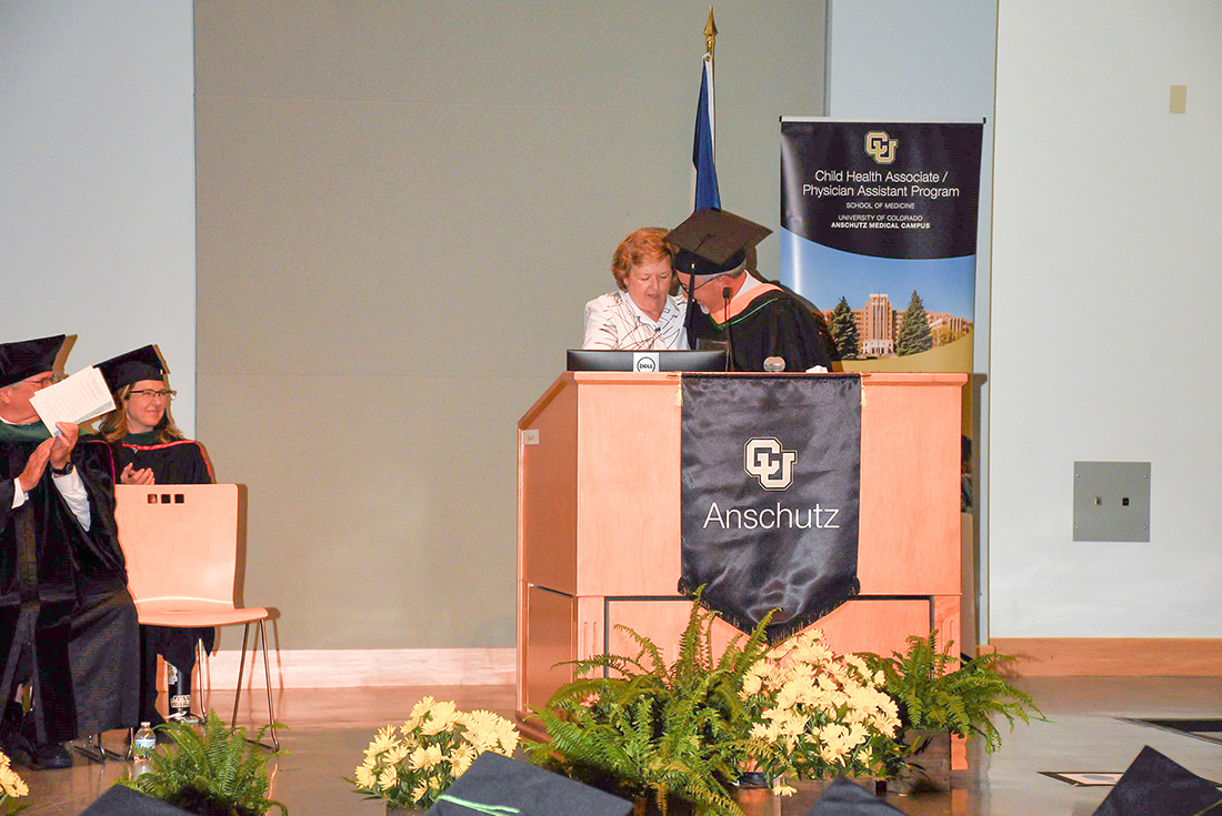 Lorrie Kehmeier, PA-C receiving an award from CHA/PA Program Director