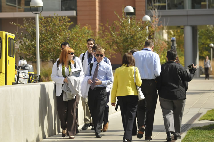 Students on the CU Anschutz Medical Campus